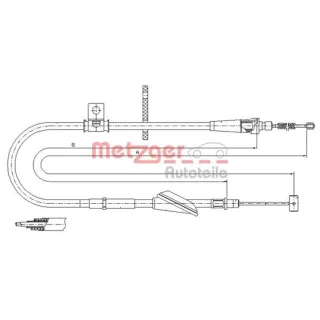 Metzger Handbremsseil hinten rechts Opel Agila