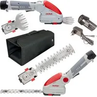 ikra GmbH Akku-Gras- und Strauchscherenset IGBS 1210, (mit Akku, Ladegerät), 12 V - 2in1-Funktionalität - Messer "Made in Germany"