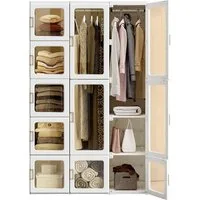 Dripex Kleiderschrank Faltbarer Schrank, Mehrzweckschrank, mit magnetische Türen Einfache Montage, faltbar