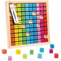 Ludo Lab Lernspielzeug Multiplikationsbrett aus Holz (100-St., Montessori Rechenbrett zum 1x1 Lernen), Pädagogisches Montessori Mathematik-Lernspielzeug für Kinder