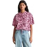 Marc O'Polo DENIM Kurzarmbluse aus bedrucktem Viskose-Mix