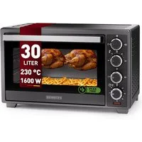 Heinrich´s Minibackofen HMO 8401 mit Umluft 30L, 1600W, inkl. Drehspieß, Airfryer, Timer