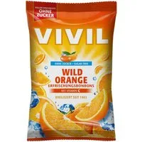 VIVIL Süßigkeit, Vivil Wild Orange Erfrischungsbonbons ohne Zucker mit Vitamin C 120g