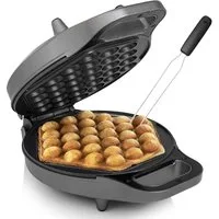 PRINCESS Waffeleisen, 700 W, für Bubble Eierwaffeln Waffelhörnchen Wafflemaker mit Waffel-Gabel