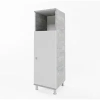 Vicco Midischrank Fynn, Weiß/Beton, 30 x 95 cm (1-St) verstellbar