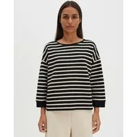 someday Sweatshirt ULENO Loose in Strickoptik gerader Schnitt, weite Passform, elastischer Rippbund