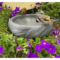 Mimaro Vogeltränke Vogeltränke Vogelbad Gartendeko für Vögel Wasserschale Dark Grey