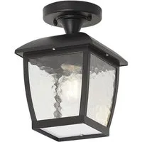 Qazqa Außen-Deckenleuchte Leuven, ohne Leuchtmittel, Neutralweiß, QAZQA Außen Decken­leuchte, e27, Schwarz, Aluminium, classic-antique