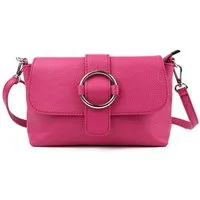 ITALYSHOP24 Schultertasche MADE IN ITALY Damen Leder Tasche Umhängetasche Cross Over Body Clutch, Messenger Bag Brusttasche Hüfttasche Freizeit Abendtasche Smartphone