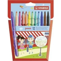 STABILO Buntstift STABILO Power Filzstifte 12er Set – mehrfarbig, auswaschbar