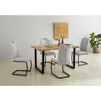 HELA Esstisch GISELLE Baumkantentisch, Küchentisch, Kufengestell Metall, Industrial Design, 140 - 200 cm Breite, 2 Farben