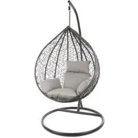 KIDEO Hängesessel MANACOR Schwebesessel mit Gestell und Kissen, moderne Loungemöbel, mit Gestell und Kissen