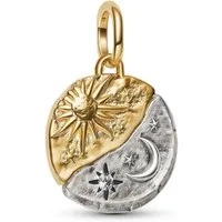 Pandora Runder Anhänger 763977C01, Medaillon Zweifarbig Sonne und Mond