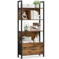 VASAGLE Bücherregal Küchenregal, Standregal, Flur, Küche, Büro, stabiles Stahlgestell, Leiterregal, Industrial-Design, mit Stahlrahmen, 24 x 60 x 165 cm