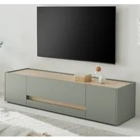 Furn.Design Lowboard Center (Flat TV Unterschrank in Salbei Grün mit Eiche, Breite 170 cm / bis 70), mit viel Stauraum