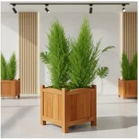 Mucola Pflanzkübel Blumentopf Blumenständer Blumenkasten eckig Deko Pflanztrog Holz (Stück, 1 St., Blumenständer), Fichtenholz