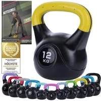 Body & Mind Kettlebell Body & Mind Kettlebell 2–20 kg – Profi Kettlebell mit Kunststoffmantel, (Profi Schwunghantel), Kraftraining Workout Gewicht (12 kg)