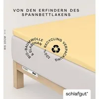 Schlafgut Spannbettlaken PURE TOPPER Bio-Baumwolle mit Elasthan 170 g/m² für Topper bis 10 cm, Jersey-Elasthan, Gummizug: rundum, (1 Stück), PREMIUM Laken für Matratzen bis 10 cm Höhe, dehnbar, blickdicht
