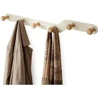 TUWENA Garderobenhaken Kleiderhaken Wand, Garderobenhaken mit Holz Haken, Platzsparend Halter (6 St)