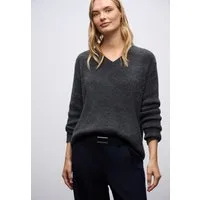 STREET ONE V-Ausschnitt-Pullover mit Rippbündchen
