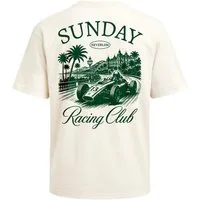 Neverless Oversize-Shirt Herren T-Shirt - Sunday Racing Club - Oversized Relaxed Fit mit Print
