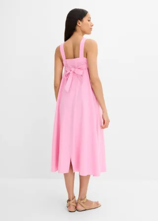 bonprix Maxikleid aus Leinenmix mit Bindedetail hinten, rosa, Gr.36, Maxikleid mit Bindedetails am Rücken und eckigem Ausschnitt, aus Leinen,Viskose