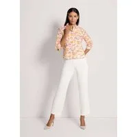 MADELEINE Hemdbluse Druckbluse mit Brillen-Muster Sommerbluse mit Hemdkragen, Knopfleiste und 3/4-Arm