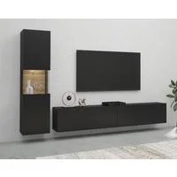 Home affaire Wohnwand Ava, Wohnzimmer-Set hängend/stehend montierbar, Vitrine, Lowboard, 2-tlg.