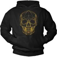 MAKAYA Kapuzenpullover Gothic Totenkopf Sweatshirt Tattoo Style Skull Design (Schwarz, S, M, L, XL, XXL, 3XL, 4XL) mit Druck