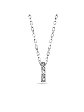 Dkeniz Anhänger mit Kette Buchstabe I 925/- Sterling Silber