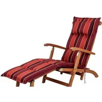 Sun Garden Sesselauflage Deckchair Naxos 20208-3 terracotta-rot gestreift 190x48x6 cm SG