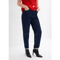 bonprix Mom-Jeans hoher Bund, verkürzte Beinlänge, lockere Passform, mit Elasthan-Anteil