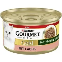 Gourmet Gold Saftig-feine Streifen Lachs 85 g, für: Katze