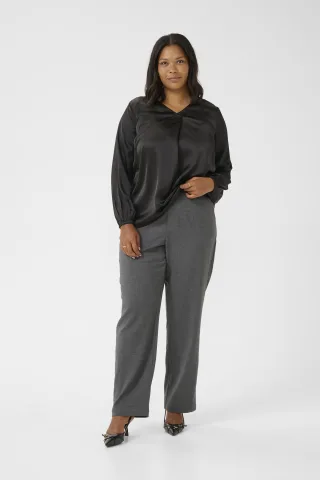 Langarm-Bluse Regular fit Black