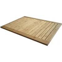 HTI-Living Badematte Badematte Bambus 60 x 40 cm, Höhe 3.5 mm, 1 Badematte, fußbodenheizungsgeeignet, Holz, rechteckig, Bambusmatte Antirutschmatte Badvorleger