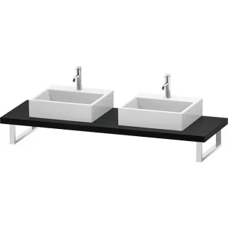 Duravit DuraStyle Konsole DS103C01616 für Aufsatzbecken, 2 Ausschnitte, Stärke 4.5 cm, Eiche schwarz