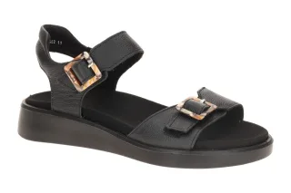 ara 12-21402 11 MADEIRA-S Damen Sandale Schwarz mit Marmor-Schnallen