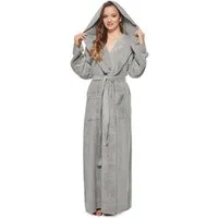 Arus Damenbademantel Angel, extra lang, mit Kapuze, ideal für Zuhause & Wellness, Langform, 100% Baumwolle, Kapuze, Gürtel, mit Kapuze, extra lang, leicht, 100 % Baumwolle-Frottee