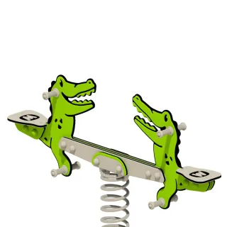 Duo Federwippe Krokodil Tailey - Witterungsbeständiges Spielgerät aus 19 mm HDPE für den Garten - Sicherer Spielspaß mit Anti-Rutsch-Profil Wickey