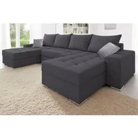 COLLECTION AB Wohnlandschaft Josy XL U-Form, Breite: 313 cm, Liegefl. 137x266 cm, Bettfunktion, Bettkasten & 2 Zierkissen, Federkern