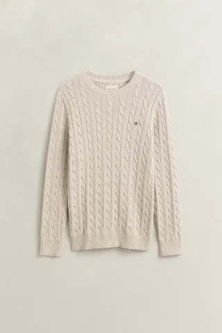 GANT - Classic Zopfstrickpullover clay beige - Gr. - XL