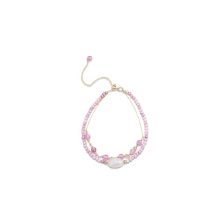 Luxenter-Armband, Metalllegierung Ekhao und rosa Turmalin 18K vergoldet