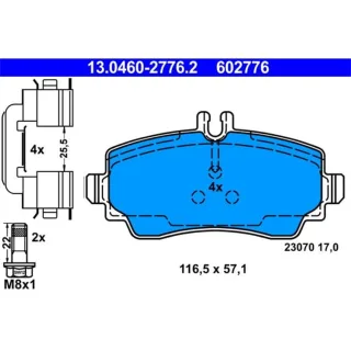 ATE Bremsbel?ge vorne Mercedes A-Klasse W168 A 140 - 190