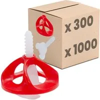 Dalsys Nivelliersystem für Fliesen enthält (1mm) Set 1000 Laschen + 300 Hauben, 1300-St., Fliesenleger Werkzeug für präzises Fugenbild) Gewindelaschen, Zughauben, Verlegehilfe Set, Fliesenleger Werkzeug