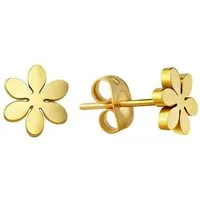 Vivance Paar Ohrstecker Edelstahl gelb PVD beschichtet Blume
