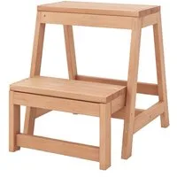 COSTWAY Trittleiter, 2-Stufen Tritthocker klappbar, Fichtenholz, 50x39x45cm