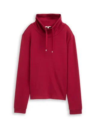 Tom Tailor - Scuba Sweatshirt mit Stehkragen rumba red - Gr. - XXXL