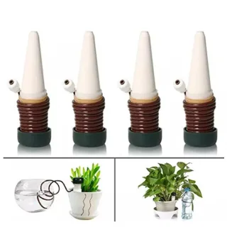 4Pcs Vacation Plant Waterer Ceramic Self Watering Spikes Automatic Plant Drip Irrigation Water Stake For Garden Vegetabl
