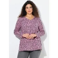 Ulla Popken Longsleeve Shirt Zierfalten A-Linie V-Ausschnitt Langarm.