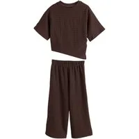 Next T-Shirt Asymmetrisches T-Shirt und weite Hose im Set (2-tlg)